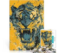 Jigsaw Puzzles for Adults 1000 Piece Tiger Roar Spielzeug Lernspiele Stressabbau Künstlersammlung, Bildende Kunst38x26cm