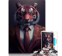 Jigsaw Puzzles for Adults 1000 Piece Tiger Suit Animal Teenager Jigsaw,family Fun Games Is Ideal As A Gift for The Whole Family 38x26cm