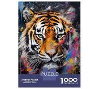 Jigsaw Puzzles for Adults 1000 Piece Tiger Walking in Paint Puzzle for Adults Brain Teaser Game Presents for Women Fun Activities at Home 70x50cm/1000pcs