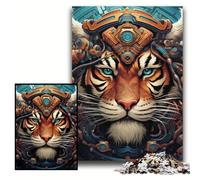 Jigsaw Puzzles for Adults 1000 Piece Tiger Warrior Jigsaw Puzzles for Adults Size 50x75cm for Parents, Lovers, Friends - Age 14+