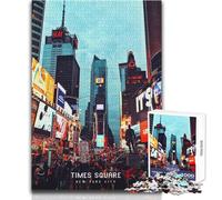 Jigsaw Puzzles for Adults 1000 Piece Times Square Challenging Game Toys Presents for Women Birthday Gifts Size 38x26cm