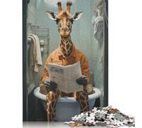 Jigsaw Puzzles for Adults 1000 Piece Toilet Giraffe Jigsaw Puzzles Challenging Game Brain Teasers 1000pcs (75x50cm)