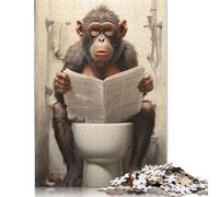 Jigsaw Puzzles for Adults 1000 Piece Toilet Monkey Jigsaw Puzzles Challenging Game Brain Teasers 1000pcs (75x50cm)