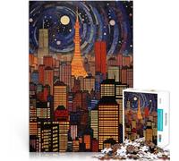 Jigsaw Puzzles for Adults 1000 Piece Tokyo Japan at Night Made of wood,for and 14 years and over Home Decoration game Toys Birthday Gifts。size:50x75cm/14.96x20.47inch