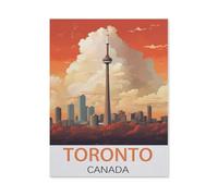 Jigsaw Puzzles for Adults 1000 Piece，Toronto Canada Vintage Travel Poster，Educational Games Brain Challenge Jigsaw Puzzles for Adult Kids（38x26cm）-AI64