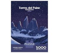 Jigsaw Puzzles for Adults 1000 Piece Torres Del Paine National Park Adult Puzzles Brain Teaser Game Home Decoration Christmas Birthday Gifts 70x50cm/1000pcs
