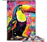 Jigsaw Puzzles for Adults 1000 Piece Toucan Graffiti Painting Jigsaw Puzzles for Adults Family Bonding Activity, Home Decor Gift, Family Toy Game (Size 26x38 cm)
