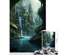 Jigsaw Puzzles for Adults 1000 Piece Traditional Inka Waterfall DIY Toys Great Gift for Games Relaxing Games Wishlist with Santa Claus Size 38x52cm