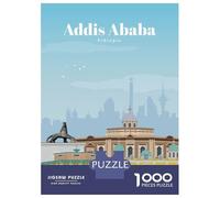 Jigsaw Puzzles for Adults 1000 Piece Travel to Addis Ababa Adult Jigsaw Relax Games Difficult Challenge Fun Activities at Home 38x26cm/1000pcs