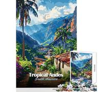 Jigsaw Puzzles for Adults 1000 Piece Tropical Andes South America Illustration Jigsaw Puzzles 1000 Relaxing Games Birthday Gifts Perfect Decoration (50x75cm)