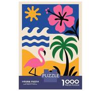 Jigsaw Puzzles for Adults 1000 Piece Tropical Beach Scene with Flamingo Adult Puzzles Toy Wall Decor Wall Decoration Deal As Gifts for The Whole Family 38x26cm/1000pcs