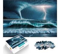Jigsaw Puzzles for Adults 1000 Piece Tropical Tornado Lightning Made of cardboard，for 14+ Assembling the model gifts for friends and family。size：38x52cm/14.96x20.47inch