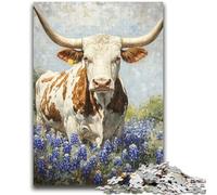 Jigsaw Puzzles for Adults 1000 Piece Tulip Cow Stress Reliever Difficult Challenge Suitable for Desktop Decoration 26x38cm