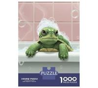 Jigsaw Puzzles for Adults 1000 Piece Turtle in Bathtub with Bubbles Teenager Puzzles Hands-on Game Difficult Challenge Challenging Game Gifts 70x50cm/1000pcs