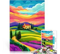 Jigsaw Puzzles for Adults 1000 Piece Tuscan Villa Sunset Italy Art Hands-on-Spiel Einzigartige Wohndekoration und Geschenke38x26cm