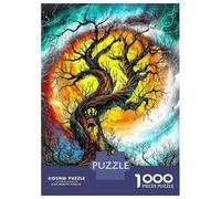Jigsaw Puzzles for Adults 1000 Piece Twisted Enchanted Tree Gothic Fantasy Art Puzzle for Adults Brain Teaser Game Enhance Memory Fun at Home Activities, 52x38cm/1000pcs