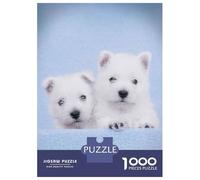 Jigsaw Puzzles for Adults 1000 Piece Two Bue Westies Teenager Puzzles Hands-on Game Home Decoration Christmas Birthday Gifts 38x26cm/1000pcs
