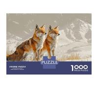Jigsaw Puzzles for Adults 1000 Piece Two Foxes in A Snowy Landscape Puzzles for Adults Relax Games Pattern Assembly Christmas Birthday Gifts 70x50cm/1000pcs