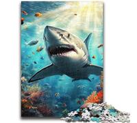 Jigsaw Puzzles for Adults 1000 Piece Undersea Shark Puzzles for Adults,Game Toys Every Piece Is Unique - Challenging Family Fun Game (75x50cm)