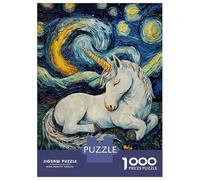 Jigsaw Puzzles for Adults 1000 Piece Unicorn Sleeping Starry Night Jigsaw Hands-on Game Birthday Present Unique Birthday And Xmas Gifts 38x26cm/1000pcs