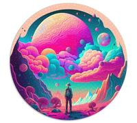 Jigsaw Puzzles for Adults 1000 Piece Universe Planet 1000 Pieces Round Puzzles for Adults Family Interactive Game, Craft Gift with Colorful Artwork 1000pcs (67.5x67.5cm)