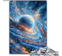 Jigsaw Puzzles for Adults 1000 Piece Universe Planet Made of Wood, Fun Present & Activity for Home size 50X75CM Birthday Party for Men Women
