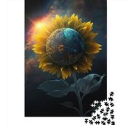 Jigsaw Puzzles for Adults 1000 Piece Universe Sunflower3 Puzzles for Adults Wooden Board Puzzles Funny 1000pcs (75x50cm)