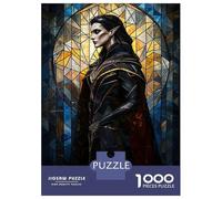 Jigsaw Puzzles for Adults 1000 Piece Vampire Stained Glass Jigsaw for Adults Hands-on Game Difficult Hard Fun Activities at Home 52x38cm/1000pcs