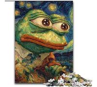 Jigsaw Puzzles for Adults, 1000 Piece Van Gogh Night Sky Frog Wooden Jigsaw Puzzles for Adults 50X75CM Family Activity, Brain Teaser, Home Decor