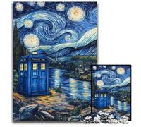 Jigsaw Puzzles for Adults 1000 Piece Van Gogh Night Sky Gate Wooden Jigsaw Puzzles Learning Educational Toys,is Ideal As Gifts for The Whole Family for Ages 14+ 50X75CM