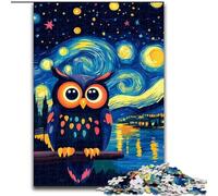 Jigsaw Puzzles for Adults, 1000 Piece Van Gogh Night Sky Owl Puzzle for Family Fun Perfect for Holidays, Interactive Game Nights 50X75CM