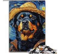 Jigsaw Puzzles for Adults 1000 Piece Van Gogh Rottweiler Challenging Puzzles Christmas Halloween Mother's Day New Year Easter Gift size : 50x75cm