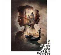 Jigsaw Puzzles for Adults 1000 Piece Venice Gondola Ride Romance Puzzles for Adults Relaxing Games A Work of Art Fun Activities at Home 38x26cm/1000pcs
