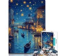 Jigsaw Puzzles for Adults 1000 Piece Venice Under The Night Sky Puzzles for Teenagers,Challenging Game Gifts for Is Ideal As A Gift for The Whole Family 26x38cm