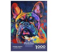 Jigsaw Puzzles for Adults 1000 Piece Vibrant Bulldog Artwork Puzzle for Adults Relaxing Games Hand Speed Race Fun Activities at Home 70x50cm/1000pcs