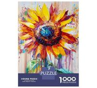Jigsaw Puzzles for Adults 1000 Piece Vibrant Sunflower Art Jigsaw Puzzle Brain Teaser Game Stress Reliever Unique Birthday And Xmas Gifts 38x26cm/1000pcs
