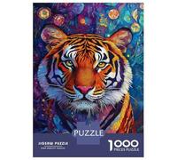 Jigsaw Puzzles for Adults 1000 Piece Vibrant Tiger Mosaic -1 Puzzle for Adults Relaxing Games Hand Speed Race Fun Activities at Home 38x26cm/1000pcs