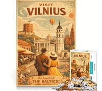 Jigsaw Puzzles for Adults 1000 Piece Vilnius, Hands-on Game, Fun Activities at Home, Presents for Women 38x52cm