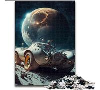 Jigsaw Puzzles for Adults 1000 Piece Vintage Car On The Moon Puzzle Made of cardboard, for Birthdays, Christmas, Halloween, Thanksgiving, Easter 1000pcs(26x38cm)