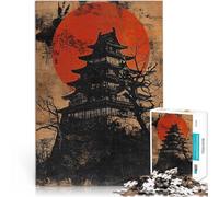 Jigsaw Puzzles for Adults 1000 Piece Vintage Japanese Castle Brain Teaser Every Piece is Unique - Challenging Family Fun Game 26x38cm