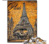Jigsaw Puzzles for Adults 1000 Piece Vintage Paris Eiffel Tower Puzzle Family Bonding Activity, Unique Gift for Holidays & Birthdays (size 50x75cm)