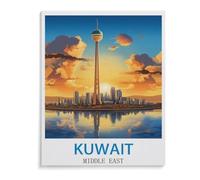 Jigsaw Puzzles for Adults 1000 Piece，Vintage Travel Poster Kuwait Middle East，Classic Puzzle Teens Boys Girls Puzzles for DIY Intellective Educational Game, Gift Home Decor（50x70cm）-A13