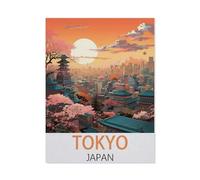 Jigsaw Puzzles for Adults 1000 Piece，Vintage Travel Poster Tokyo, Japan，Difficult Puzzle Perfect Educational Gift for Boys And Girls（50x70cm）-AH27