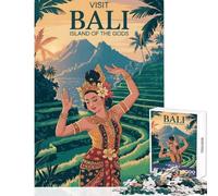 Jigsaw Puzzles for Adults 1000 Piece Visit Bali︰ Island of The Gods Educational Games Wall Decoration DIY Toys with Fully Interlocking Randomly Shaped Pieces (38X52CM)