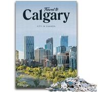 Jigsaw Puzzles for Adults 1000 Piece Visit Calgary Puzzles for Adults,Stress Reliever Difficult Challenge Unique Home Decor And Gifts (26x38cm)
