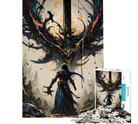 Jigsaw Puzzles for Adults 1000 Piece Warrior Facing A Dark Entity Fun Activities at Home But Fun And Humorous Relax Games for 14+ Puzzle Game Offered (50x75cm)