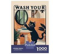 Jigsaw Puzzles for Adults 1000 Piece Wash Your Little Paws Cat Art Puzzles for Adults Relaxing Games A Work of Art Fun Activities at Home 70x50cm/1000pcs