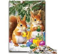 Jigsaw Puzzles for Adults 1000 Piece Water Christmas Squirrel Family Game Stress Reliever Difficult Challenge Artists Collection, Fine Art 50x75cm