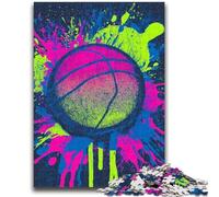 Jigsaw Puzzles for Adults 1000 Piece Watercolor Basketball Jigsaw,Educational Games Wall Decoration Unique Birthday And Xmas Gifts (50x75cm)