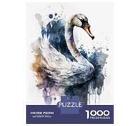 Jigsaw Puzzles for Adults 1000 Piece Watercolor Bird Swan Puzzle for Adults Brain Teaser Game Enhance Memory Fun at Home Activities, 52x38cm/1000pcs